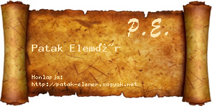 Patak Elemér névjegykártya