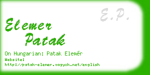 elemer patak business card