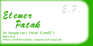 elemer patak business card